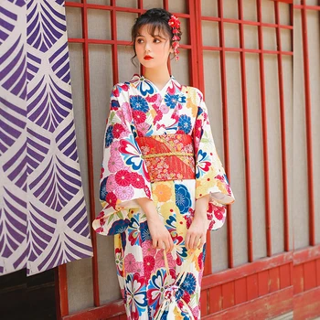 Женское Традиционное Японское Кимоно Юката, платье для фотосъемки, Винтажная одежда для косплея