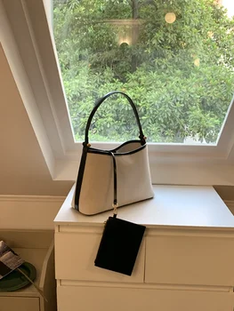 Женская сумка корейского дизайна, холщовая сумка в елочку, сумка-ведро, сумка для подмышек, Темпераментная сумка, Летняя женская сумка