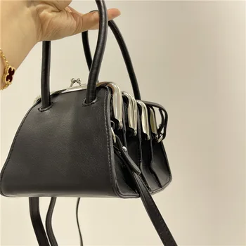 Модная нишевая многослойная сумка-клипса, черная ручка для органа, сумка через плечо, новая