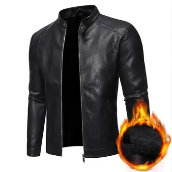 2022 Мужская Куртка из искусственной Кожи, Мотоциклетные Мужские Куртки, Черная Верхняя Одежда Jaqueta De Couro Masculina, Мужская Куртка Из Искусственной Кожи, Мужские Пальто