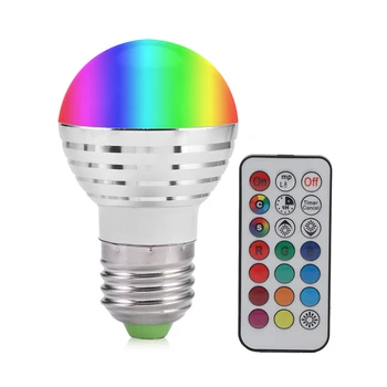 Комплект Дистанционного Управления Лампочкой E27 3W RGB LED, Меняющий Цвет Свечи, Лампы Накаливания