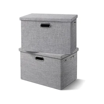 Тканевые ящики для хранения с крышками - Толстые Складные ящики для хранения одежды в шкафу, Декоративные ящики для хранения белья
