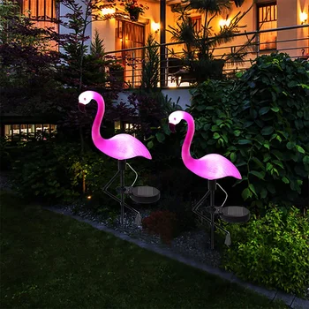 Лампа для газона с Фламинго на солнечной батарее 1/3 шт., водонепроницаемая дорожка, фонари с Фламинго для украшения двора, дорожки, патио
